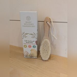 Keababies Wooden Hairbrush with 100% Goat Hair Bristles